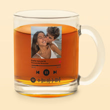 Carica l'immagine nel visualizzatore di Gallery, Tazza in vetro trasparente con codice spotify e foto personalizzabile