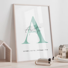 Carica l'immagine nel visualizzatore di Gallery, Quadro nascita personalizzabile 20X30