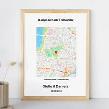 Carica l'immagine nel visualizzatore di Gallery, Quadro legno con mappa personalizzabile 20x30