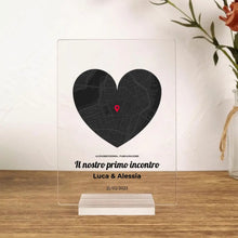 Carica l'immagine nel visualizzatore di Gallery, Targa con mappa cuore personalizzabile 10cm x 15cm