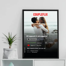 Carica l'immagine nel visualizzatore di Gallery, Quadro nero 30x40 Netflix personalizzabile