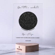 Carica l'immagine nel visualizzatore di Gallery, Targa Costellazioni con base a cuore led personalizzabile