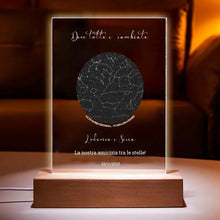Carica l'immagine nel visualizzatore di Gallery, Targa Costellazioni con base in legno led personalizzabile