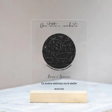 Carica l'immagine nel visualizzatore di Gallery, Targa Costellazioni con base in legno 15x20 personalizzabile