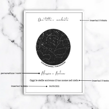 Carica l'immagine nel visualizzatore di Gallery, Quadro bianco 20x30 Costellazioni personalizzabile