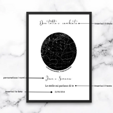 Carica l'immagine nel visualizzatore di Gallery, Quadro nero Costellazioni personalizzabile 20x30