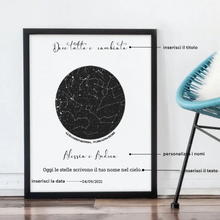 Carica l'immagine nel visualizzatore di Gallery, Quadro nero 30x40 Costellazioni personalizzabile