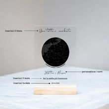 Carica l'immagine nel visualizzatore di Gallery, Targa Costellazioni con base in legno 10x15 personalizzabile
