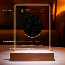 Carica l'immagine nel visualizzatore di Gallery, Targa Costellazioni con base in legno led personalizzabile