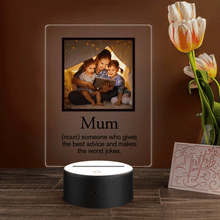 Carica l'immagine nel visualizzatore di Gallery, Targa "Mamma" con base a led personalizzabile 15cm x 20cm