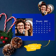 Carica l'immagine nel visualizzatore di Gallery, Cartolina Blu Calendario con foto e data personalizzabili