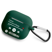Carica l'immagine nel visualizzatore di Gallery, Custodia Verde Militare Protection Airpods pro con gancio e codice spotify personalizzabile