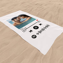 Carica l'immagine nel visualizzatore di Gallery, Telo mare 70cm x 100cm con codice spotify e foto personalizzabile