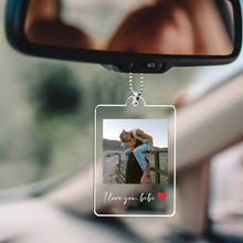 Carica l'immagine nel visualizzatore di Gallery, Ciondolo specchietto con foto e frase personalizzabile 8,5cm x 5,5cm