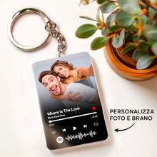 Carica l'immagine nel visualizzatore di Gallery, Portachiavi con codice Spotify e foto sfumata personalizzabile 8,5 x 5,5 cm