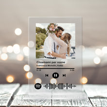 Carica l'immagine nel visualizzatore di Gallery, Targa con base e codice spotify con foto personalizzabile 15cm x 20cm