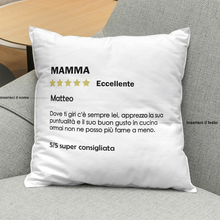 Carica l'immagine nel visualizzatore di Gallery, Cuscino "Recensione Mamma" personalizzabile