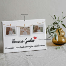 Carica l'immagine nel visualizzatore di Gallery, Tela in canvas" La mia mamma" 20x30 personalizzabile