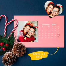Carica l'immagine nel visualizzatore di Gallery, Cartolina Rosa Calendario con foto e data personalizzabili