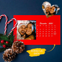 Carica l'immagine nel visualizzatore di Gallery, Cartolina Rossa Calendario con foto e data personalizzabili