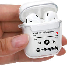 Carica l'immagine nel visualizzatore di Gallery, Custodia Protection Airpods con gancio e codice spotify personalizzabile
