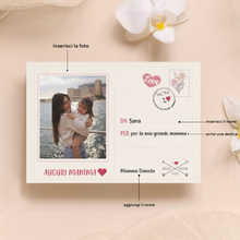 Carica l'immagine nel visualizzatore di Gallery, Cartolina Mamma personalizzabile
