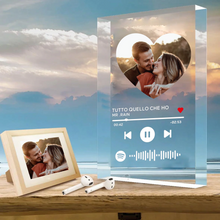 Carica l'immagine nel visualizzatore di Gallery, Targa Maxi con codice spotify e foto a cuore personalizzabile 15cm x 20cm