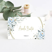 Carica l'immagine nel visualizzatore di Gallery, Segnaposto "Blue flower " per tavoli personalizzabile