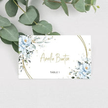 Carica l'immagine nel visualizzatore di Gallery, Segnaposto "Blue flower " per tavoli personalizzabile