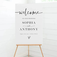 Carica l'immagine nel visualizzatore di Gallery, Tela di benvenuto per matrimonio "Love" personalizzabile