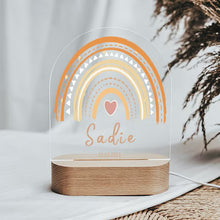 Carica l'immagine nel visualizzatore di Gallery, Targa con base in legno a led "Rainbow" personalizzabile