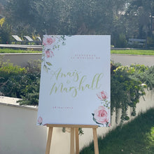 Carica l'immagine nel visualizzatore di Gallery, Tela di benvenuto per matrimonio "Rosa" personalizzabile