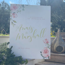 Carica l'immagine nel visualizzatore di Gallery, Tela di benvenuto per matrimonio "Rosa" personalizzabile