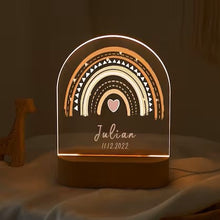 Carica l'immagine nel visualizzatore di Gallery, Targa con base in legno a led "Rainbow" personalizzabile