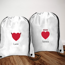 Carica l'immagine nel visualizzatore di Gallery, Coppia di zainetti "Angioletto e il Diavoletto" personalizzabili