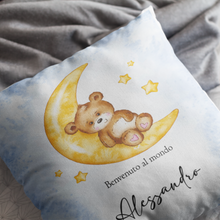 Carica l'immagine nel visualizzatore di Gallery, Cuscino 40x40cm Nascita Bimbo personalizzabile