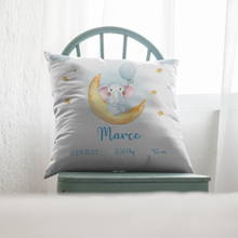 Carica l'immagine nel visualizzatore di Gallery, Cuscino 40x40cm Nascita Bimbo personalizzabile