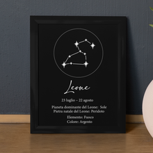 Carica l'immagine nel visualizzatore di Gallery, Quadro nero "Leone"