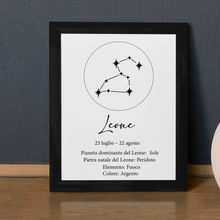 Carica l'immagine nel visualizzatore di Gallery, Quadro nero "Leone"