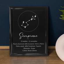 Carica l'immagine nel visualizzatore di Gallery, Quadro nero "Scorpione"