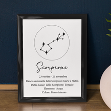 Carica l'immagine nel visualizzatore di Gallery, Quadro nero "Scorpione"