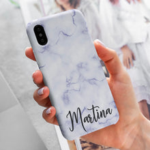 Carica l'immagine nel visualizzatore di Gallery, Cover protection "Purple Marmo" con nome personalizzabile