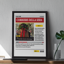 Carica l'immagine nel visualizzatore di Gallery, Quadro Nero "Giornale di Laurea" 20x30 personalizzabile