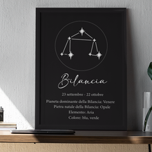 Carica l'immagine nel visualizzatore di Gallery, Quadro nero "Bilancia"