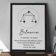 Carica l'immagine nel visualizzatore di Gallery, Quadro nero "Bilancia"