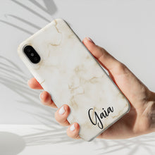 Carica l'immagine nel visualizzatore di Gallery, Cover protection " Gold Marmo " con nome personalizzabile