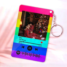 Carica l'immagine nel visualizzatore di Gallery, Portachiavi Multicolor con codice Spotify e foto personalizzabile 8,5 x 5,5 cm