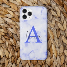 Carica l'immagine nel visualizzatore di Gallery, Cover protection " Purple Marmo" con lettere e nome personalizzabile