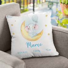 Carica l'immagine nel visualizzatore di Gallery, Cuscino 40x40cm Nascita Bimbo personalizzabile