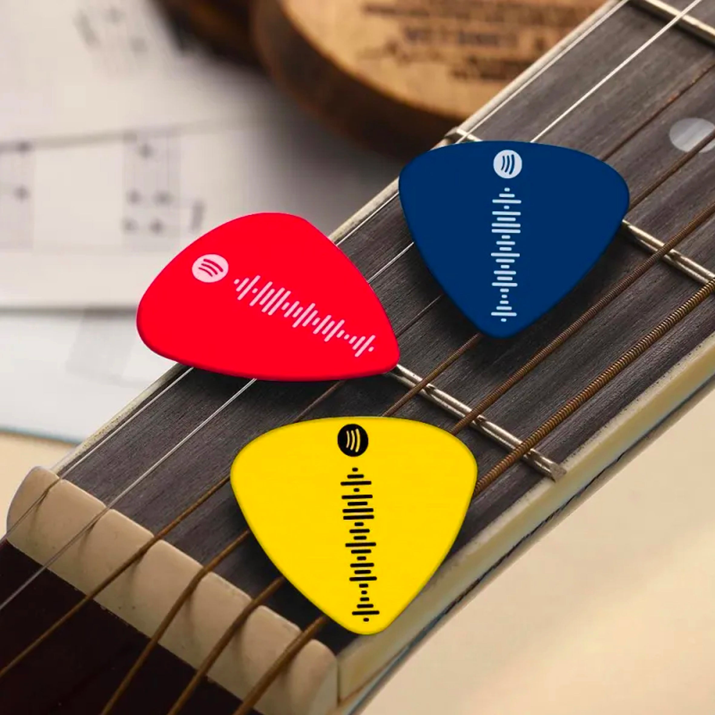 Plettro chitarra colorato con codice Spotify personalizzabile –